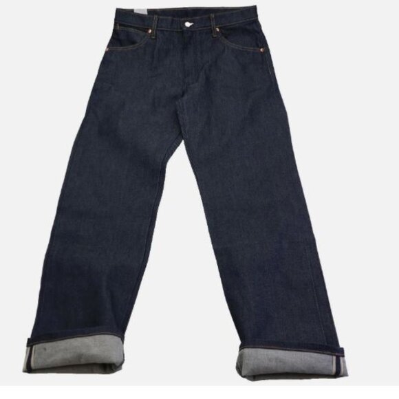Wrangler13MWZ W38 L34 Men's Jeans Cotton Selvedge Denim Broken Twill Dark Indigo - Picture 14 of 16